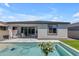 Backyard pool with a relaxing patio area and seamless access to indoor living space at 11357 E Unger Ave, Mesa, AZ 85212