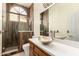 Bathroom featuring a unique bowl sink, quartz countertop, and walk-in shower at 1590 W Desert Broom Dr, Chandler, AZ 85248