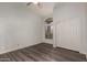 Bedroom featuring a window, ceiling fan, sliding door closet and light walls at 1590 W Desert Broom Dr, Chandler, AZ 85248