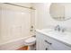 Cozy bathroom with vanity, sink, shower and tub at 1642 E Palm Beach Dr, Chandler, AZ 85249