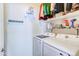Well-organized laundry room featuring side-by-side washer and dryer with ample storage space at 17017 N 12Th St # 2117, Phoenix, AZ 85022