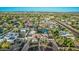 Expansive aerial view of a property with a pool, mature landscaping, and a meticulously maintained yard at 5511 N 128Th Dr, Litchfield Park, AZ 85340