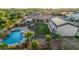 Aerial view of the property showcasing the pool, lush lawn, and outdoor living spaces at 5511 N 128Th Dr, Litchfield Park, AZ 85340