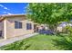 Well-manicured backyard with green lawn, a mature shade tree, and patio at 9413 W Williams St, Tolleson, AZ 85353