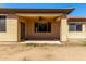 A covered patio with a ceiling fan enhances outdoor living at 18775 E Seagull Dr, Queen Creek, AZ 85142