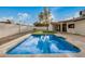 An inviting pool with clear blue water reflects the sky, complemented by a well-maintained artificial turf area at 2905 W Campo Bello Dr, Phoenix, AZ 85053