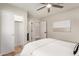 Bedroom featuring ensuite bathroom, closet and ceiling fan at 2905 W Campo Bello Dr, Phoenix, AZ 85053