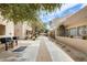 Exterior condo community featuring a well-maintained walkway lined with trees and desert landscaping at 4850 E Desert Cove Ave # 240, Scottsdale, AZ 85254