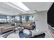 Open floor plan with comfortable seating, fireplace, and city views at 7137 E Rancho Vista Dr # 6011, Scottsdale, AZ 85251