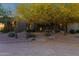 Charming front entrance with desert landscaping and mature trees at 8300 E Lone Mountain Rd, Scottsdale, AZ 85266