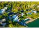 Aerial view of a beautiful residential area with lush green spaces, water features, and well-maintained homes at 8312 N Golf Dr, Paradise Valley, AZ 85253