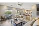 Open-concept living room with hardwood flooring, recessed lights, and an inviting seating area with an outdoor view at 1360 S Camellia Ct, Chandler, AZ 85286