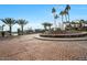 Community water feature with mature palm trees and views of neighboring homes on the water at 1414 W Coral Reef Dr, Gilbert, AZ 85233