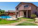 Enjoy a private backyard with a pool, patio and mature landscaping at 16527 N 71St Dr, Peoria, AZ 85382