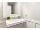 Clean bathroom featuring a vanity with modern hardware and a stylish mirror at 16632 W Jenan St, Surprise, AZ 85388