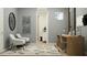 Inviting office area featuring stylish chairs, a modern desk, a decorative rug, and soothing gray walls at 16934 W Bronco Trl, Surprise, AZ 85387