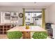 Bright dining area featuring a wooden table, green chairs, and backyard views at 1916 W Morningside Dr # 108, Phoenix, AZ 85023