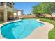 Backyard pool with a lush green lawn and comfortable seating areas for relaxation at 31227 N 45Th St, Cave Creek, AZ 85331