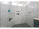 Large, glass enclosed shower features updated tile work, modern fixtures, and lots of space at 31227 N 45Th St, Cave Creek, AZ 85331