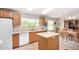 Kitchen featuring tile countertops, matching cabinetry, and an island at 33852 N 52Nd St, Cave Creek, AZ 85331
