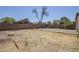Fenced backyard with desert landscaping including decorative rock, and dead grass at 3405 W La Salle St, Phoenix, AZ 85041