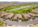 Aerial view of home featuring landscaping, desert views and a nearby golf course at 36298 N Crucillo Dr, Queen Creek, AZ 85140