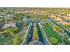 This aerial view showcases a well-maintained community with green spaces and winding streets, perfect for peaceful living at 3872 E Jude Ln, Gilbert, AZ 85298