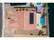 Top-down aerial view highlighting the roof, pool, patio, and waterfront location at 40725 W Hall Dr, Maricopa, AZ 85138