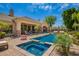 Wonderful back yard with pool, hot tub, outdoor seating, and manicured landscaping at 7018 E Ingram St, Mesa, AZ 85207