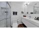 Stylish bathroom featuring a walk-in shower, modern vanity, and sleek design elements at 7405 N Via Camello Del Norte -- # 137, Scottsdale, AZ 85258