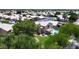 Aerial view of property shows the backyard pool, covered patio, and lush landscaping at 8228 S Stephanie Ln, Tempe, AZ 85284