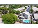 Spacious backyard with mature trees, private pool, covered patio area and a private fence at 8228 S Stephanie Ln, Tempe, AZ 85284