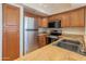 Modern kitchen with stainless steel appliances and granite countertops at 100 E Fillmore St # 227, Phoenix, AZ 85004