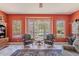 Bright living room with three big windows overlooking the backyard and pool at 2160 E Kenwood St, Mesa, AZ 85213
