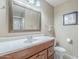 Functional bathroom featuring a vanity with drawers, a mirror and a separate shower at 3830 E Lakewood Pkwy # 1051, Phoenix, AZ 85048