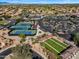 This aerial view shows community's recreational amenities, including pickleball and bocce ball, for an active lifestyle at 5312 S Citrus Ct, Gilbert, AZ 85298