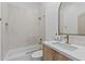 Contemporary bathroom features a combined shower and tub, and a stylish vanity at 8974 E Rusty Spur Pl, Scottsdale, AZ 85255