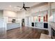 Living room features an open concept view into the kitchen at 1227 E Sheena Dr, Phoenix, AZ 85022