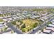 Scenic aerial view of a community park with trees, play equipment, and surrounding residences at 14408 W Bloomfield Rd, Surprise, AZ 85379