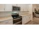 Modern kitchen with white cabinetry, stainless steel appliances, and light countertops at 14624 N 44Th St, Phoenix, AZ 85032