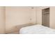Bedroom features neutral paint and a large closet at 1857 S El Marino Cir, Mesa, AZ 85202