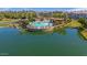 Aerial view of neighborhood amenities including pool and community center at 4077 S Sabrina Dr # 48, Chandler, AZ 85248