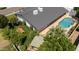 Aerial view of backyard showing pool, patio, and landscaping at 4833 N 38Th St, Phoenix, AZ 85018