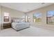 Spacious bedroom featuring plush carpet, neutral walls, and large windows at 10520 E Thorite Cir, Mesa, AZ 85212