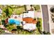 Beautiful property with a red tile roof, inviting pool and spa area, surrounded by mature landscaping and trees at 10658 E Cinnabar Ave, Scottsdale, AZ 85258
