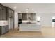 Modern kitchen with gray cabinets, a center island, and stainless steel appliances at 26914 W Renee Dr, Buckeye, AZ 85396
