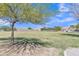 Community green space with mature trees and walking path at 40061 W Novak Ln, Maricopa, AZ 85138