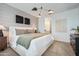 Elegant main bedroom with designer lighting and a serene atmosphere at 4698 E French Rd, San Tan Valley, AZ 85143