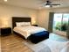 Cozy primary bedroom featuring recessed lighting, a ceiling fan and private access to the backyard at 7214 N Via De La Siesta --, Scottsdale, AZ 85258