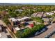 Wide aerial view of the property, featuring the private pool, beautiful landscaping, and ample parking at 8675 S College Ln, Tempe, AZ 85284